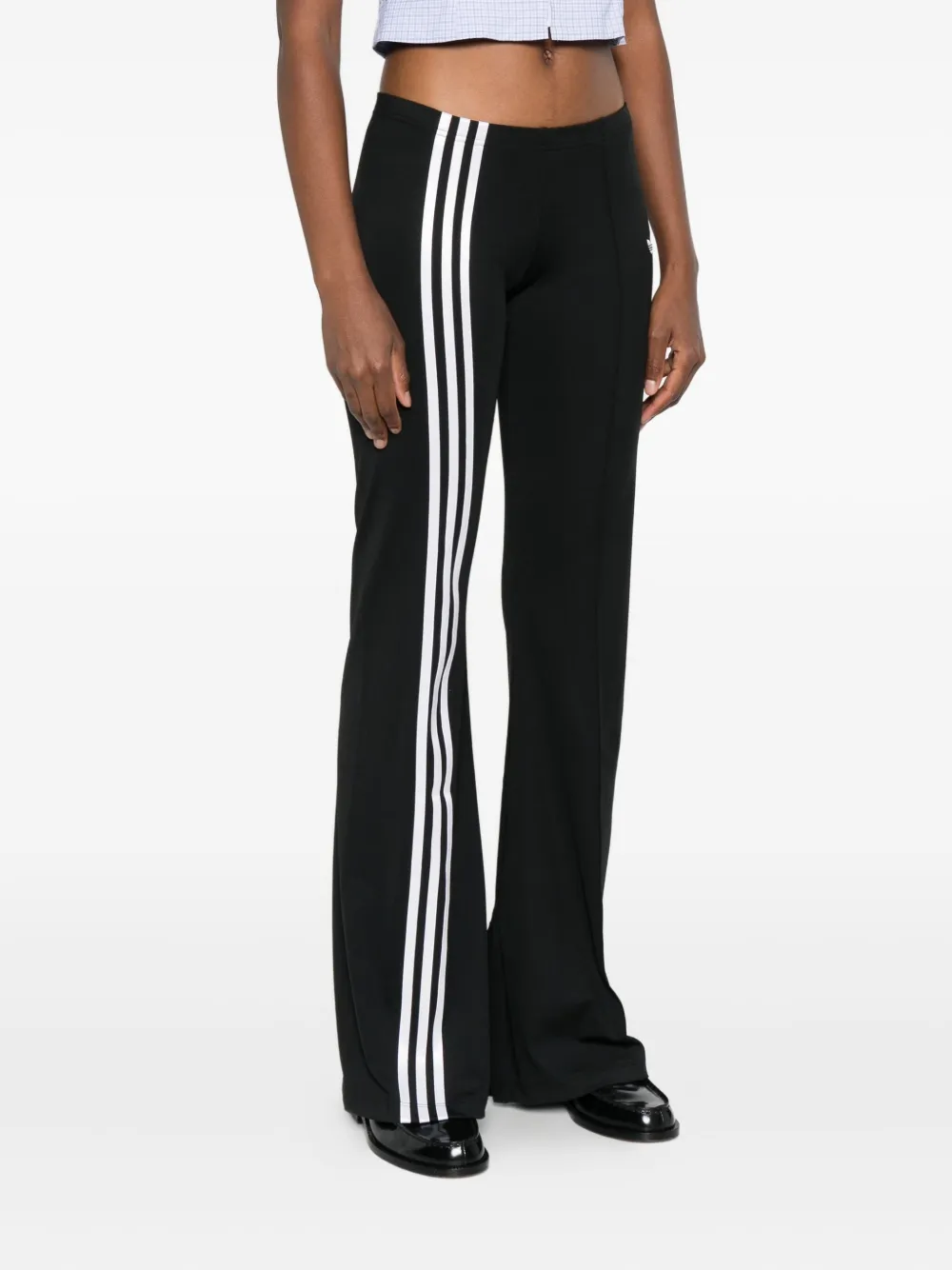 Adidas Originals Flared Pants With Side-stripes In Black
