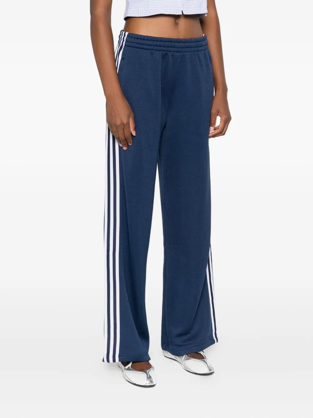 Adidas Originals Firebird Three-stripe Track Pants In Blue
