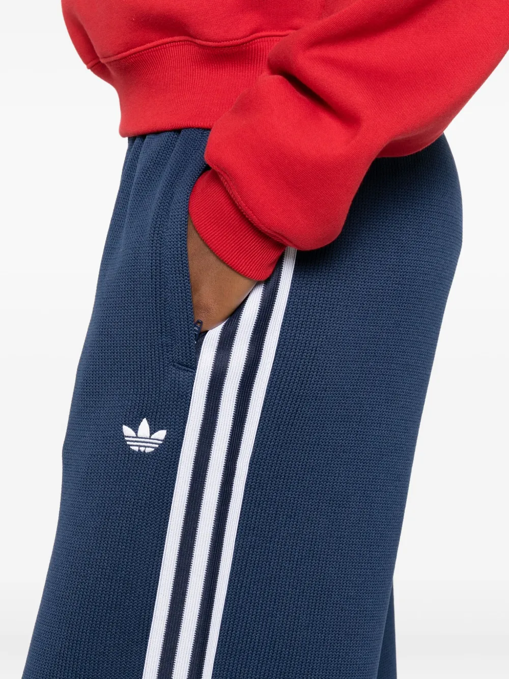 Adidas Originals Firebird Three-stripe Track Pants In Blue