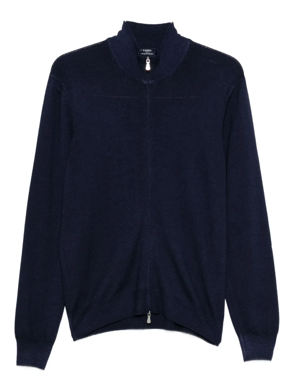 Barba zip-neck wool sweater - ブルー Barba zip-neck wool sweater - ブルー
