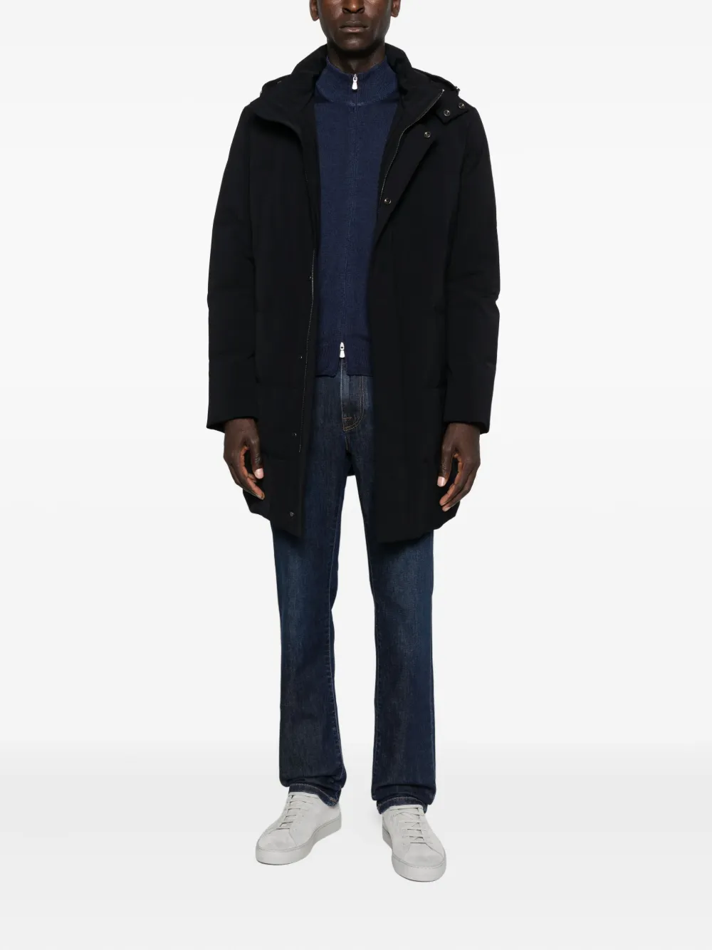 Barba Wollen sweater met rits - Blauw