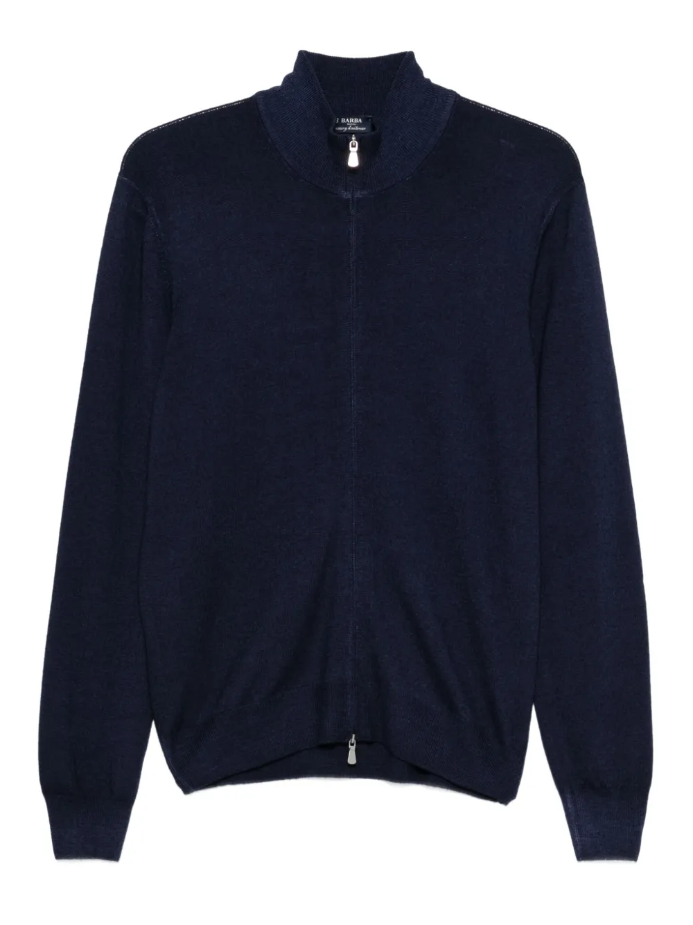 Barba zip-neck wool sweater | Blue | Image 1