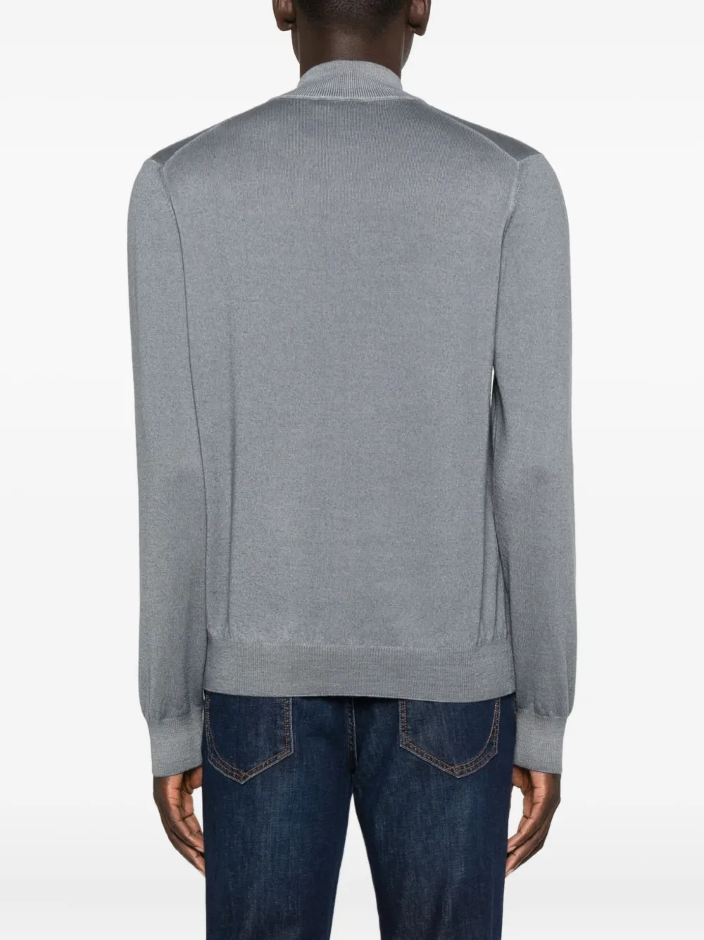 Barba Napoli Zip-fastening Sweater In Gray