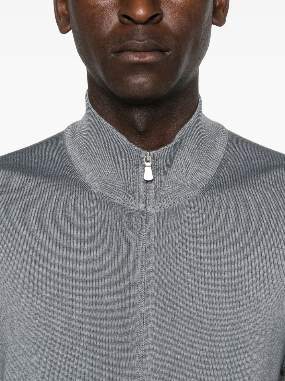 Barba Napoli Zip-fastening Sweater In Gray