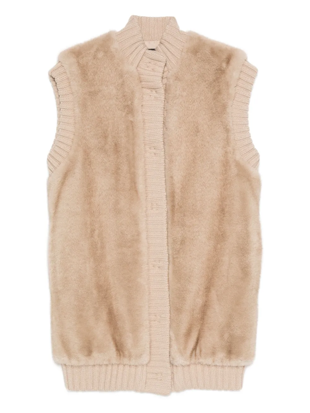 PINKO faux-fur knitted gilet - ニュートラル PINKO faux-fur knitted gilet - ニュートラル