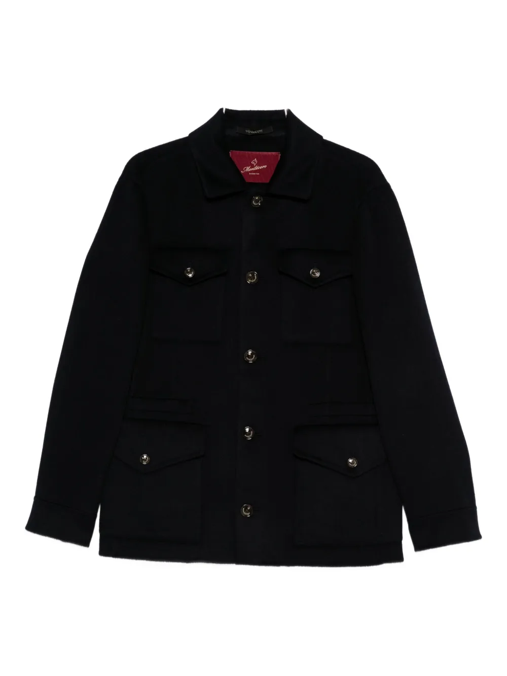 Montecore flap-pocket cashmere coat - ブルー Montecore flap-pocket cashmere coat - ブルー