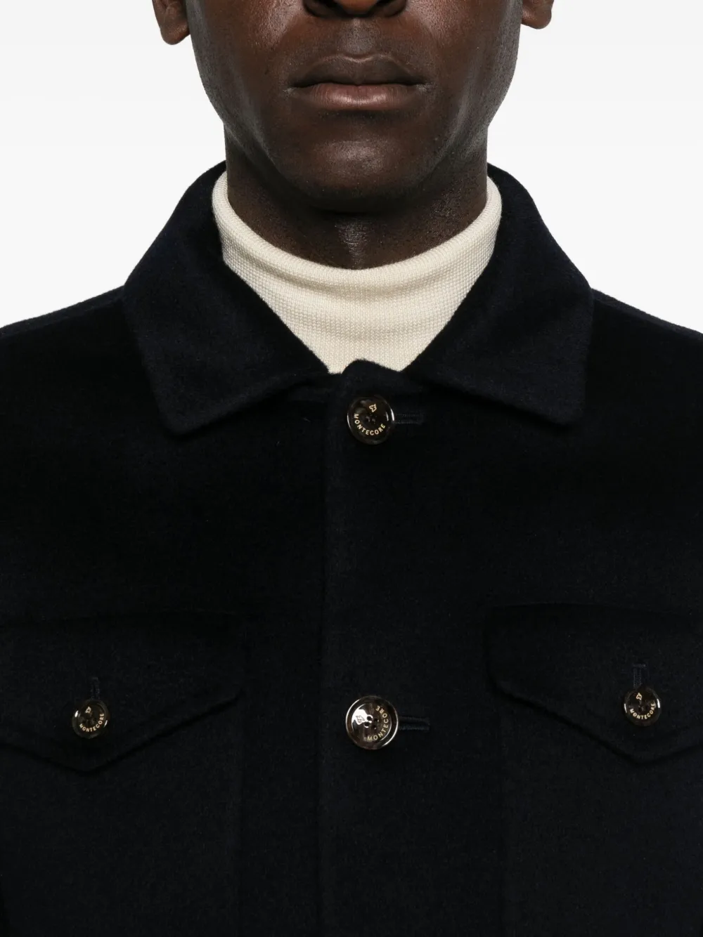 Montecore Flap-pocket Cashmere Coat In Black