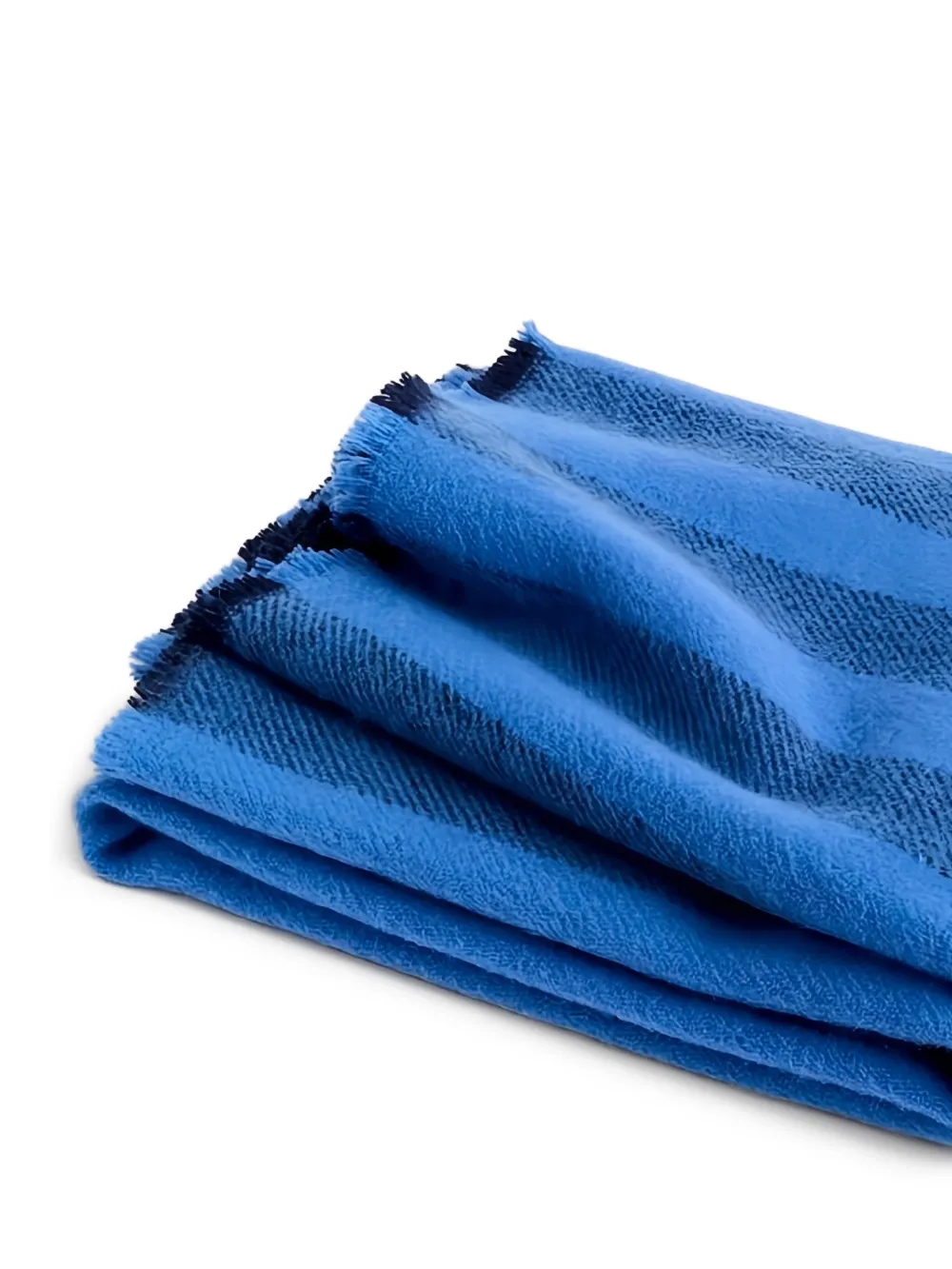 HAY striped fringed blanket (130 x 180) - Blauw