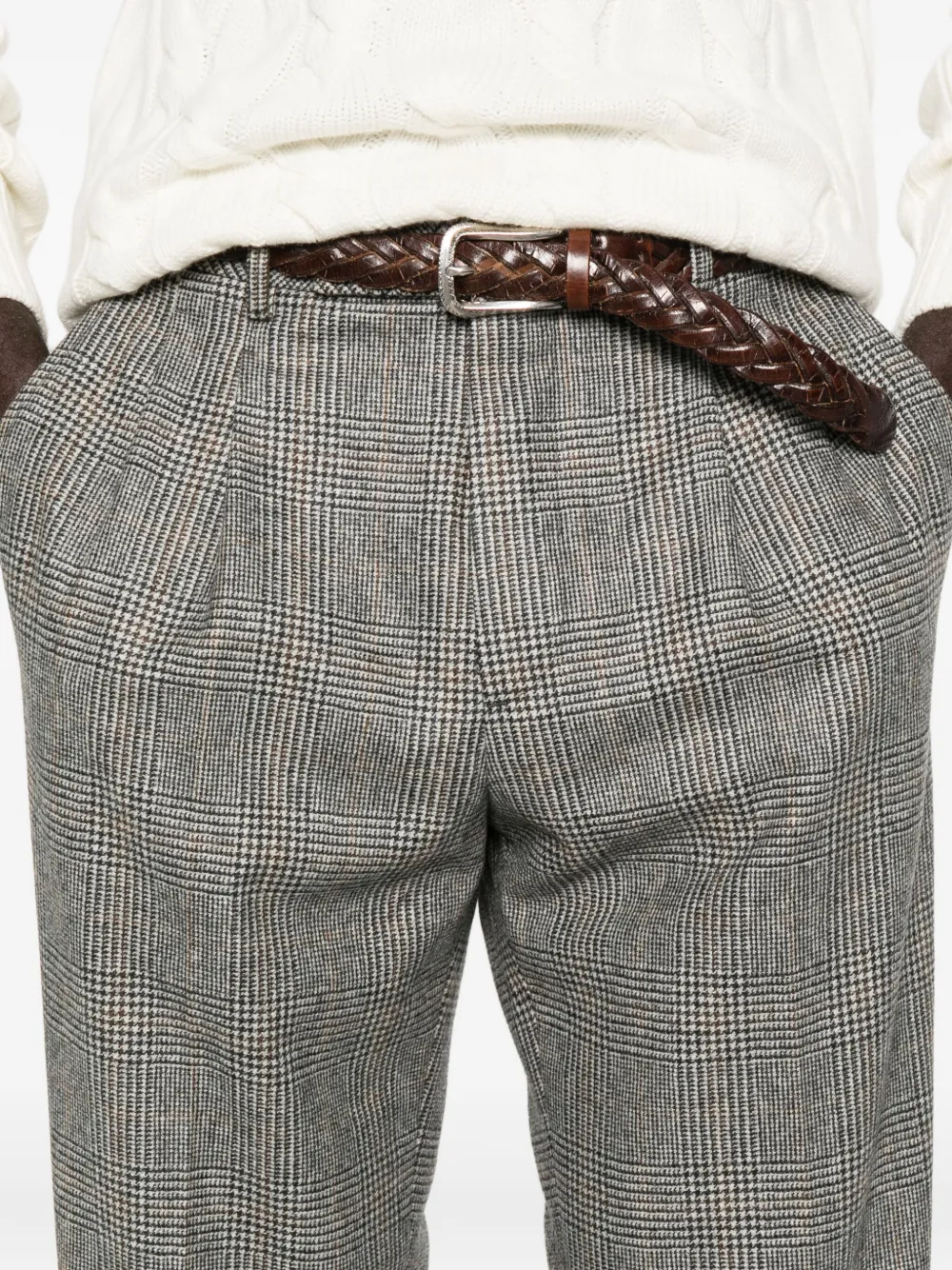 Gta Pleated Cuffed Trousers In Gray