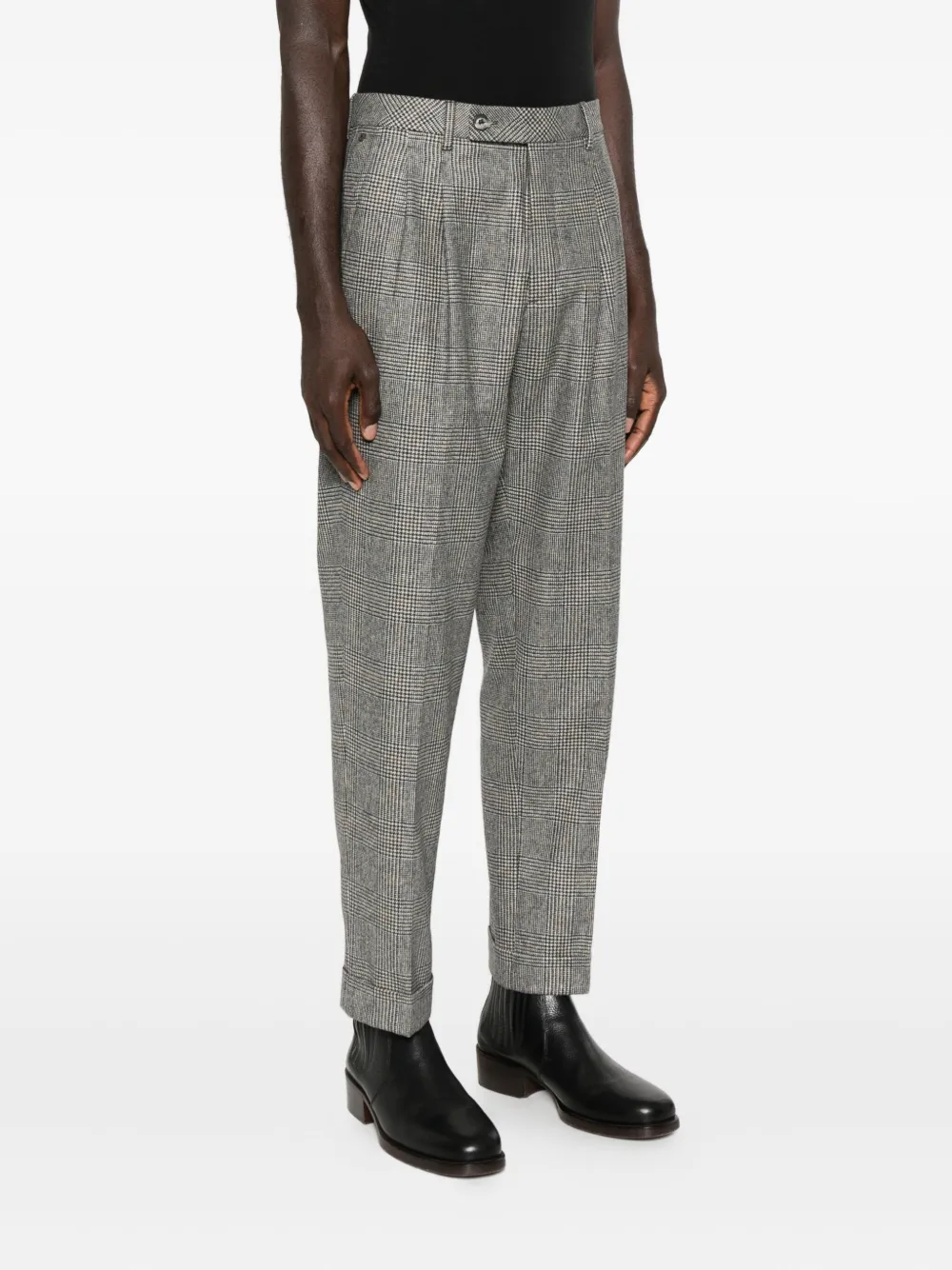 Gta Pleated Cuffed Trousers In Gray