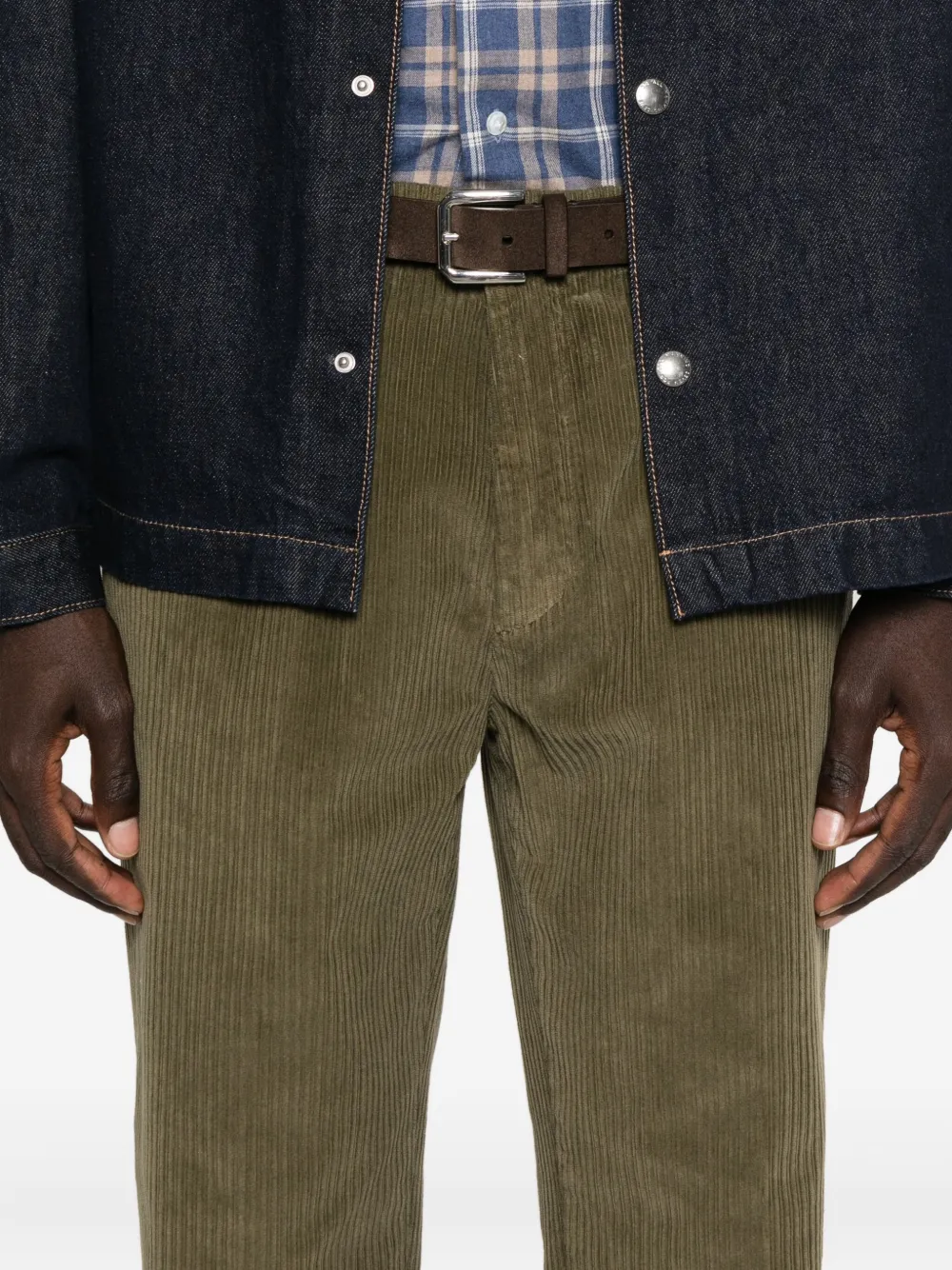 Gta Pleated Corduroy Trousers In Green