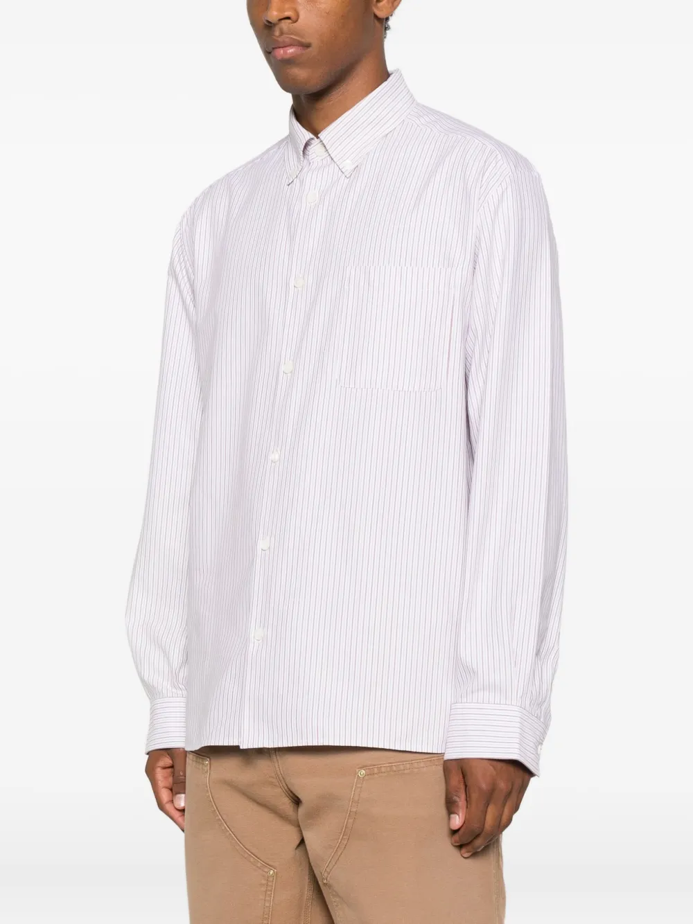 Apc Striped Button-down Shirt In White