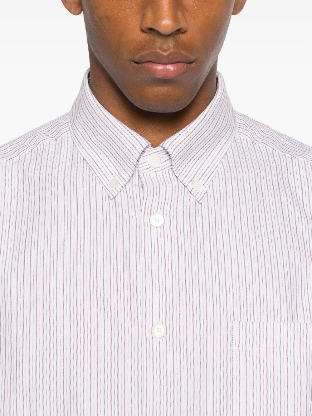 Apc Striped Button-down Shirt In White