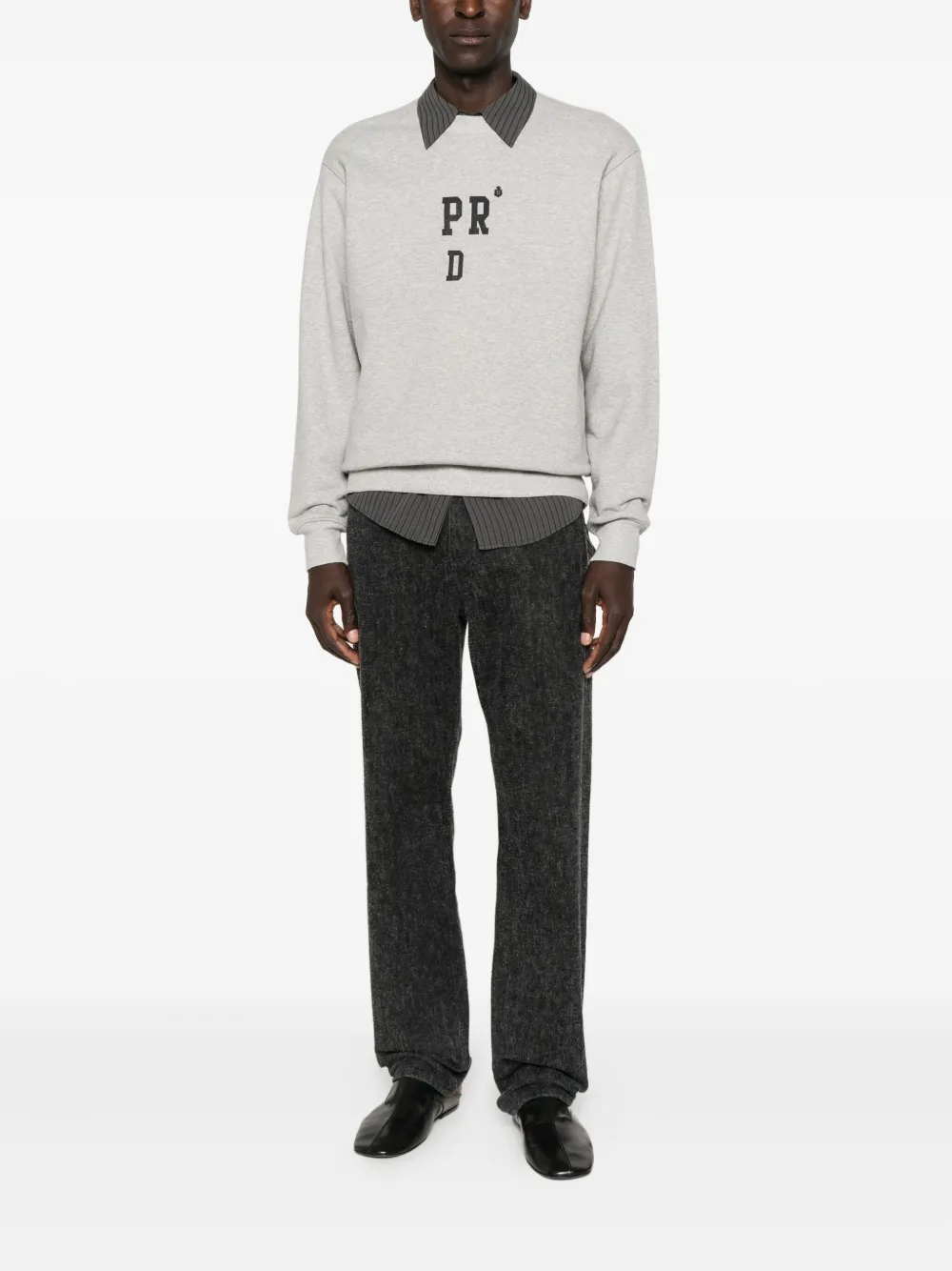 Prada Sweater met geborduurd logo - Grijs