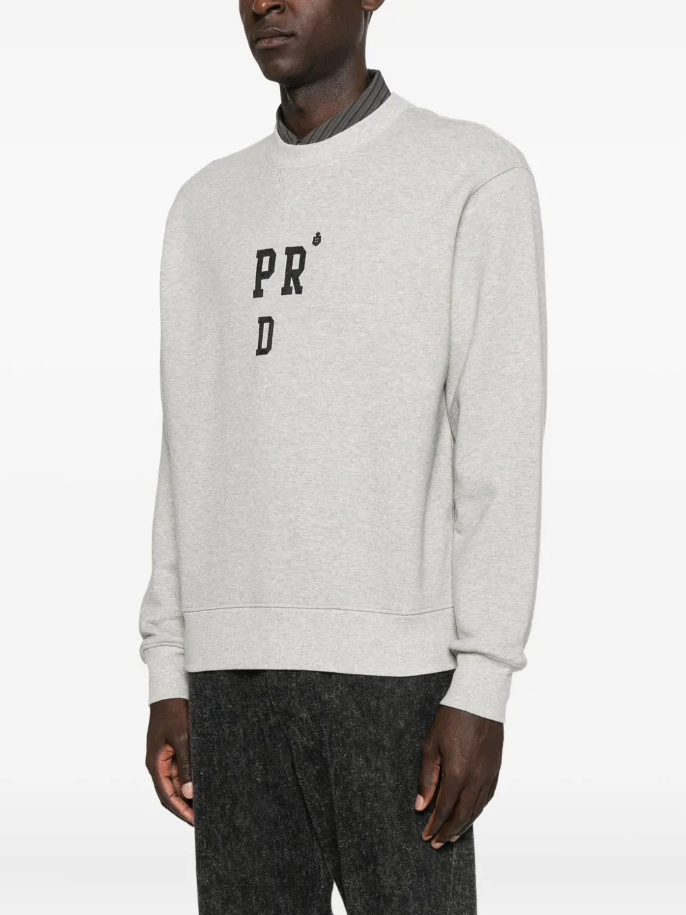 Prada Sweater met geborduurd logo Grijs