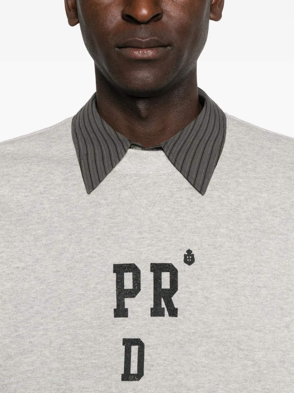 Prada Sweater met geborduurd logo Grijs
