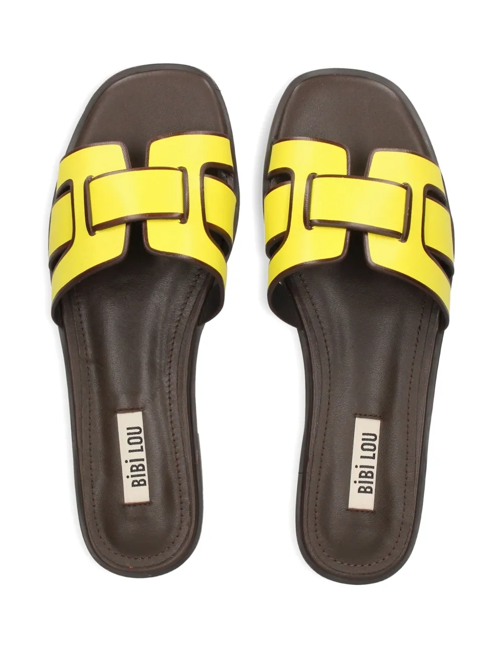 Bibi Lou Leather H-strap Sandals In Yellow