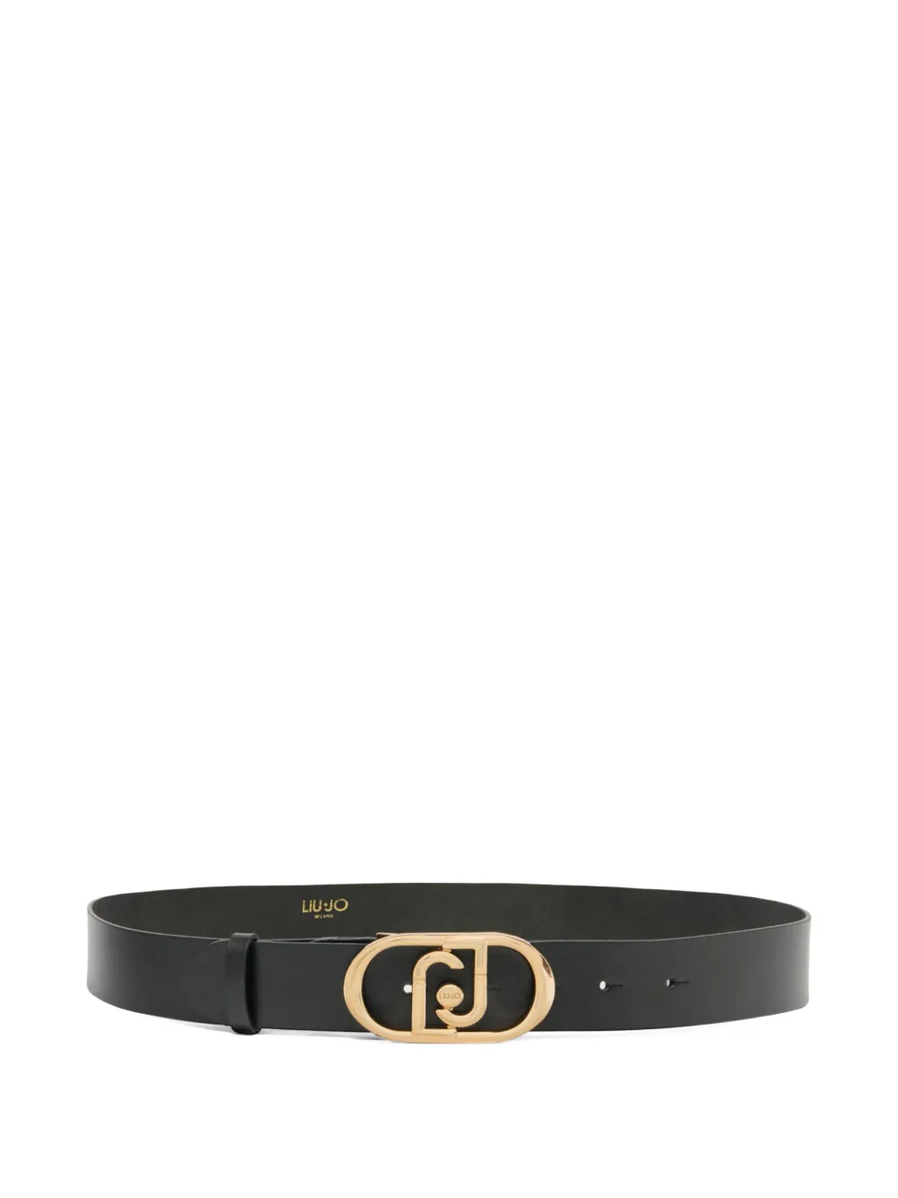 Liu •jo Lapuffy Leather Belt In Black