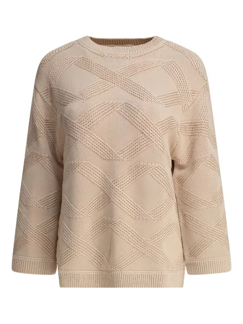 Loulou diamond-pattern cotton sweater