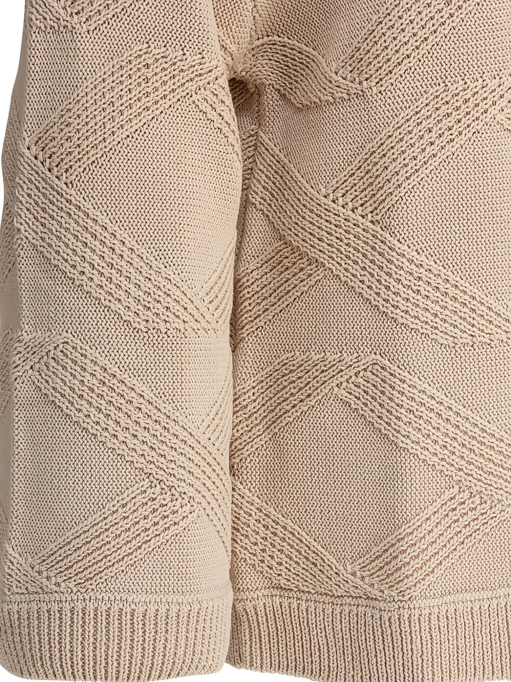 Loulou Katoenen trui met diamantpatroon Beige