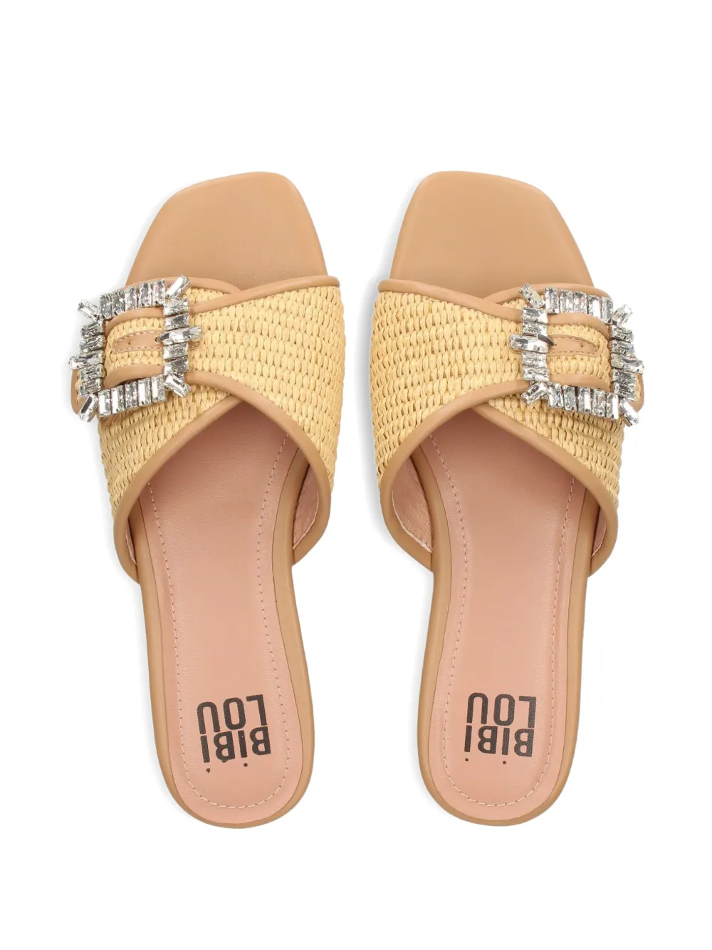 Bibi Lou Geweven sandalen verfraaid met juwelen Beige