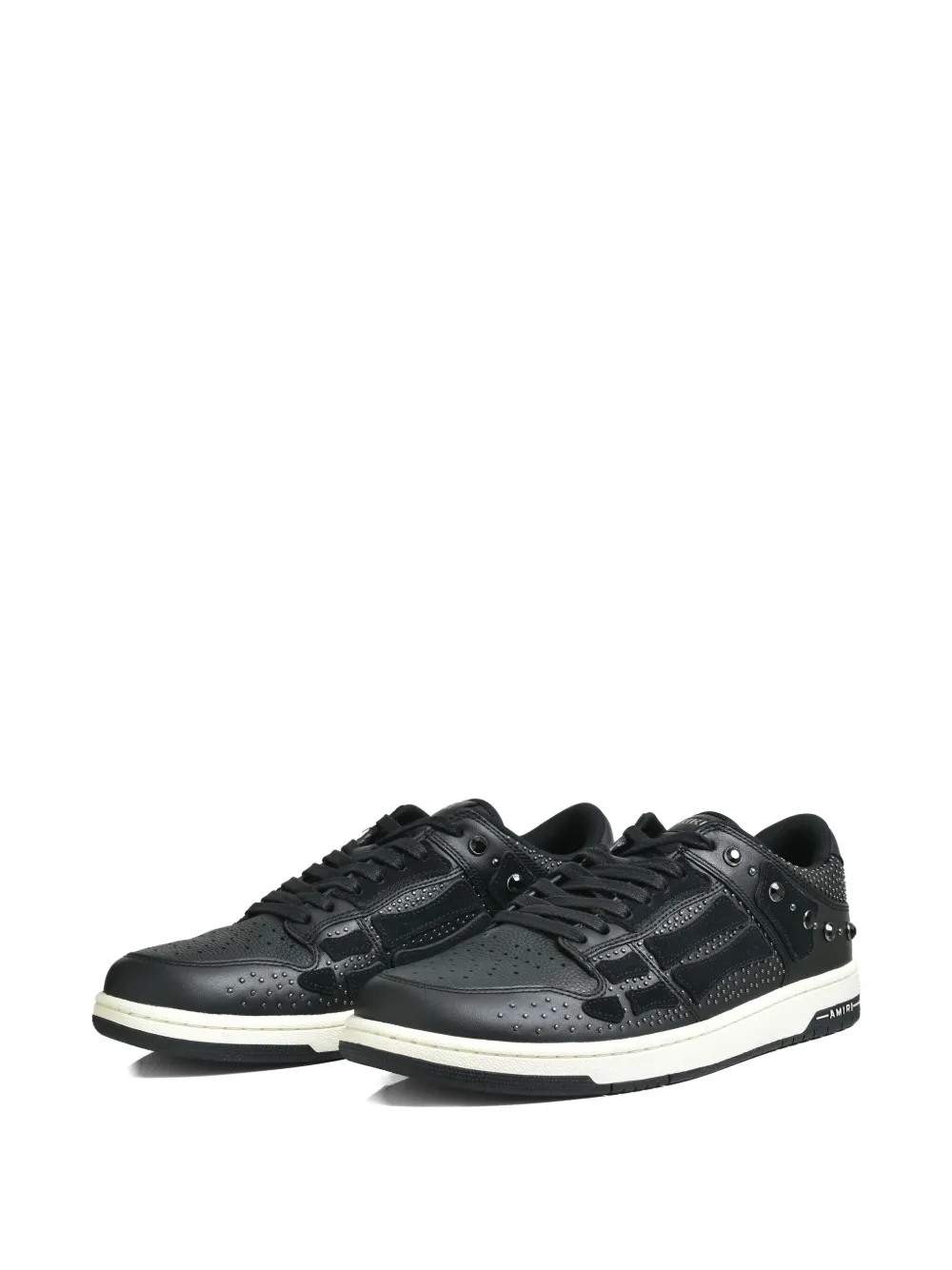 AMIRI perforated studded lace-up sneakers Black