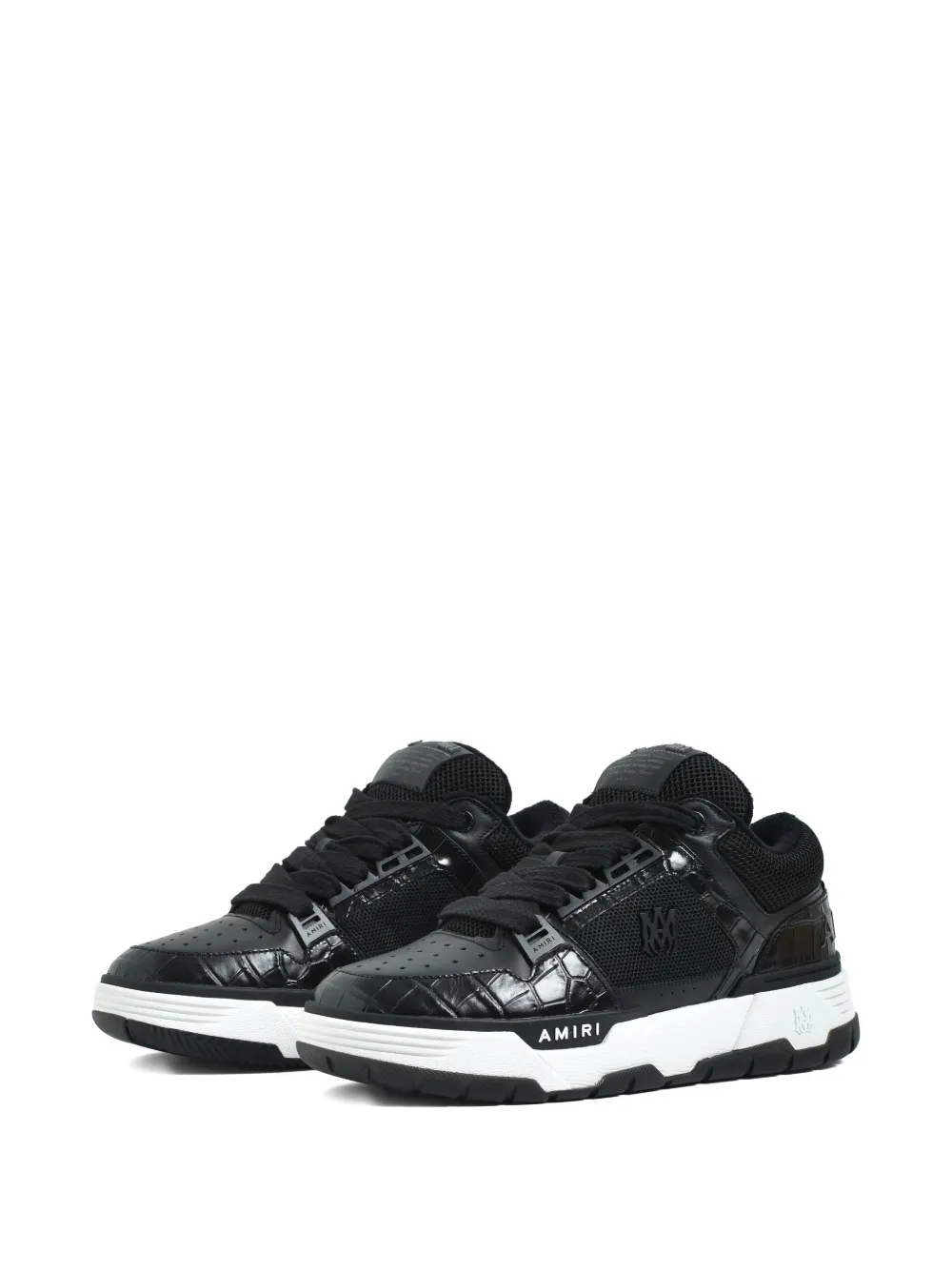 AMIRI Sneakers met krokodillen-reliëf en mesh Zwart