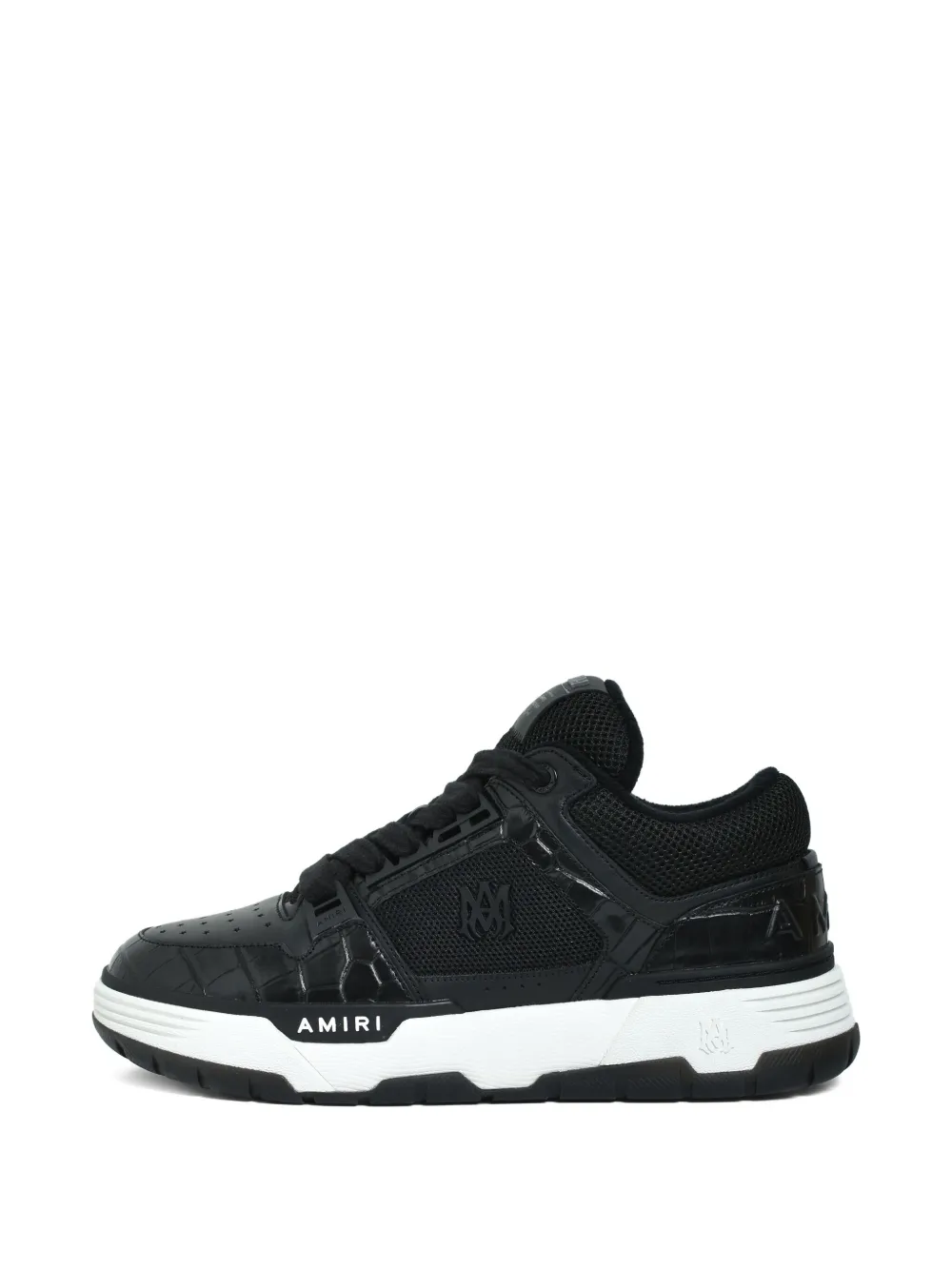 AMIRI Sneakers met krokodillen-reliëf en mesh Zwart