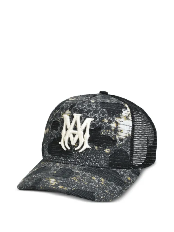 Baseball Black Amiri Hat AMIRI Logo-embroidered Baseball Cap Black