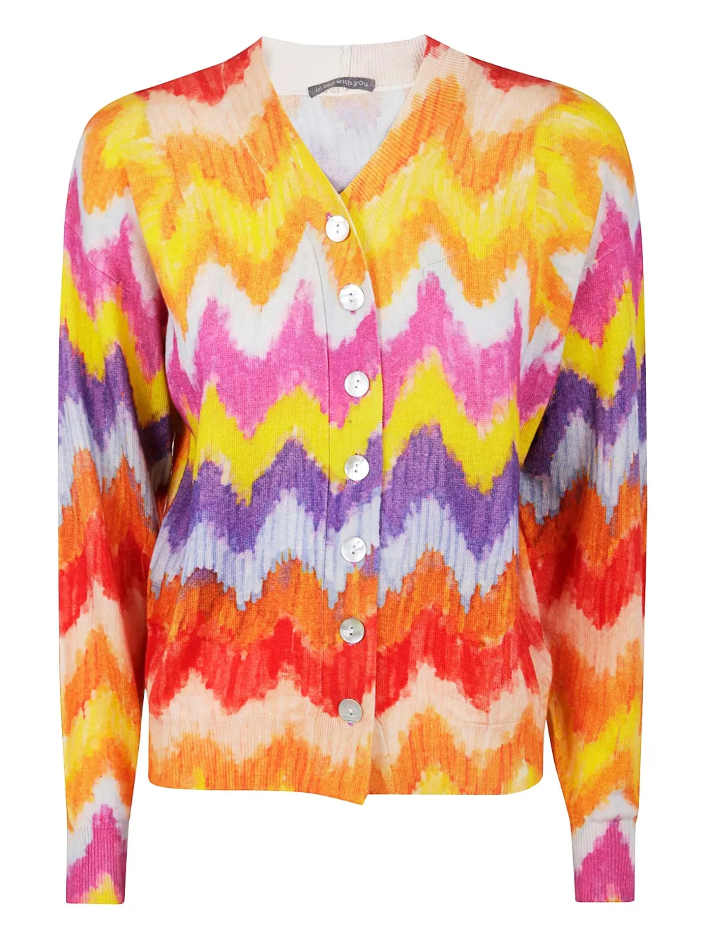 In Bed With You Abstract-print Wool Cardigan In Multi