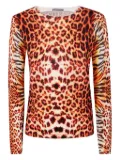 IN BED WITH YOU leopard-print wool sweater - Orange