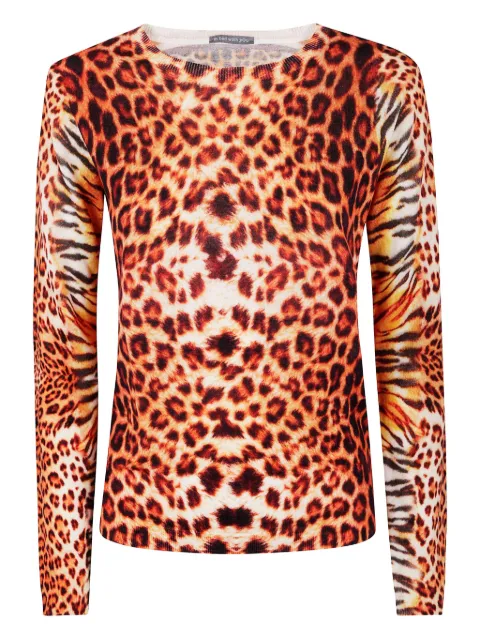 IN BED WITH YOU leopard-print wool sweater