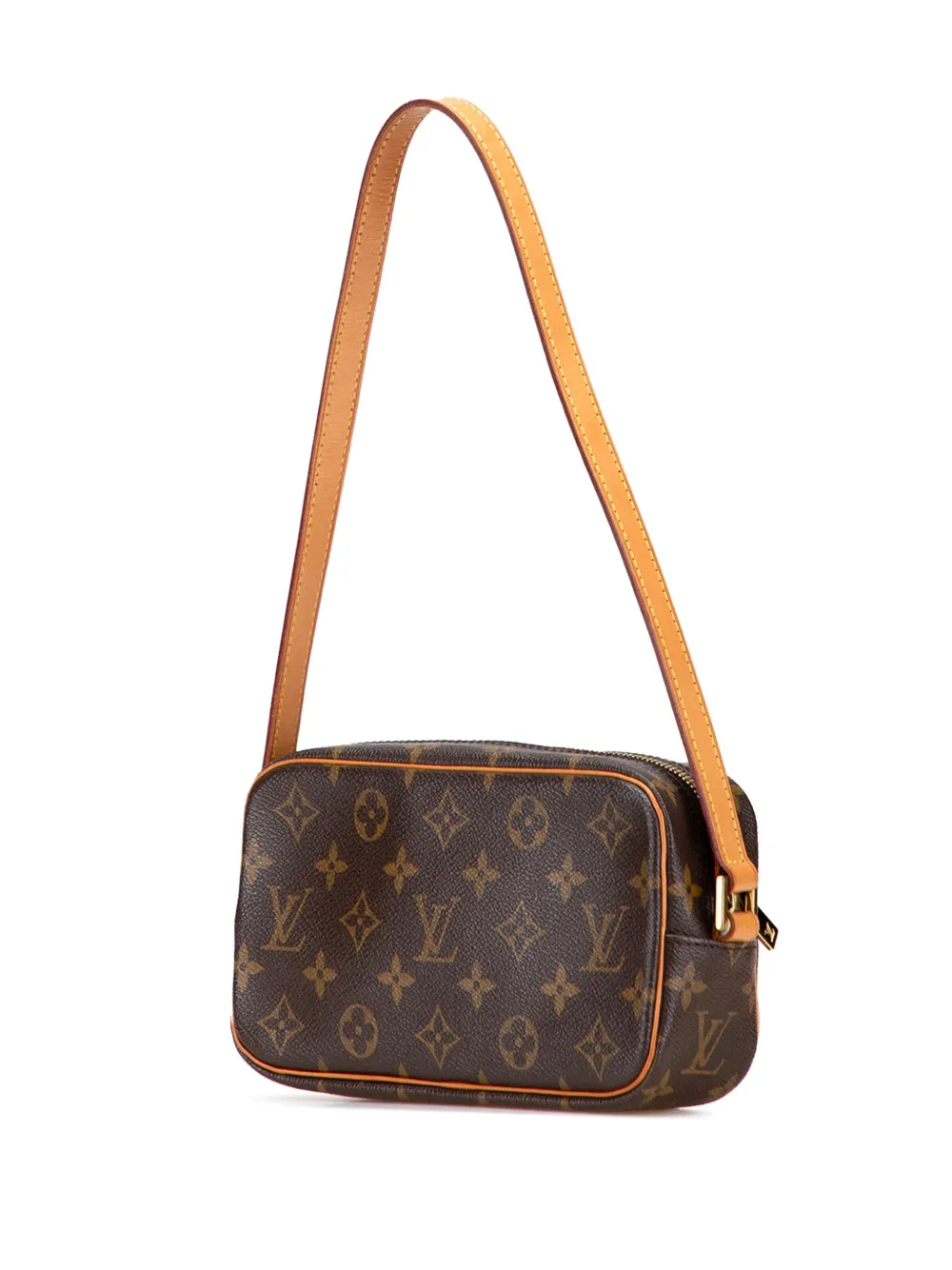Pre-owned Louis Vuitton 2002-2008 Monogram Pochette Cite Shoulder Bag In Brown