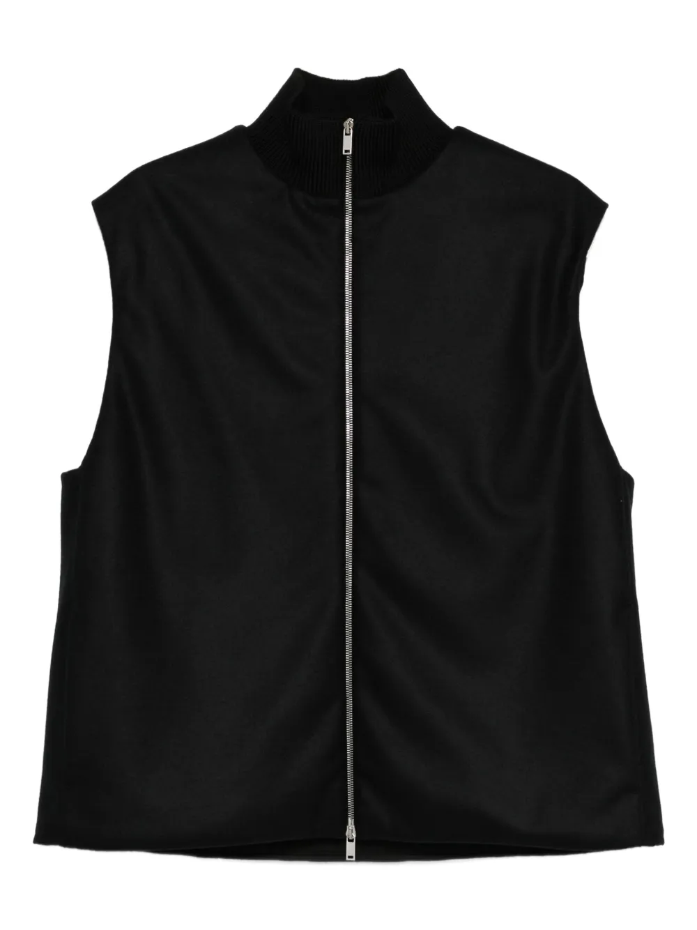 Jil Sander high-neck zip-front vest - ブラック Jil Sander high-neck zip-front vest - ブラック