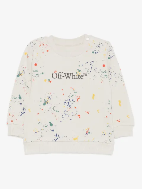 Off-White Kids sudadera con salpicaduras de pintura estampadas