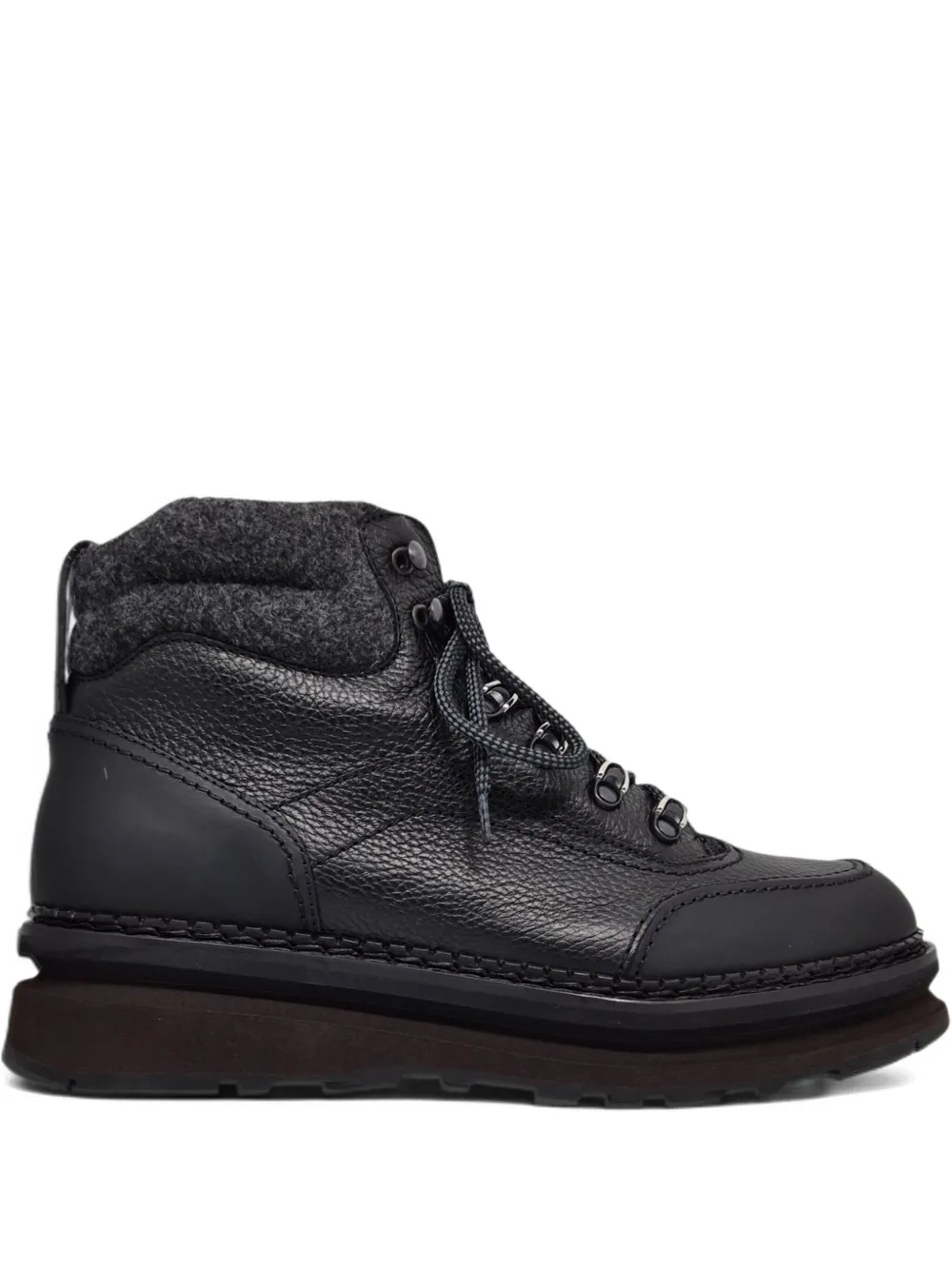 Barrett leather lace-up hiking boots Black