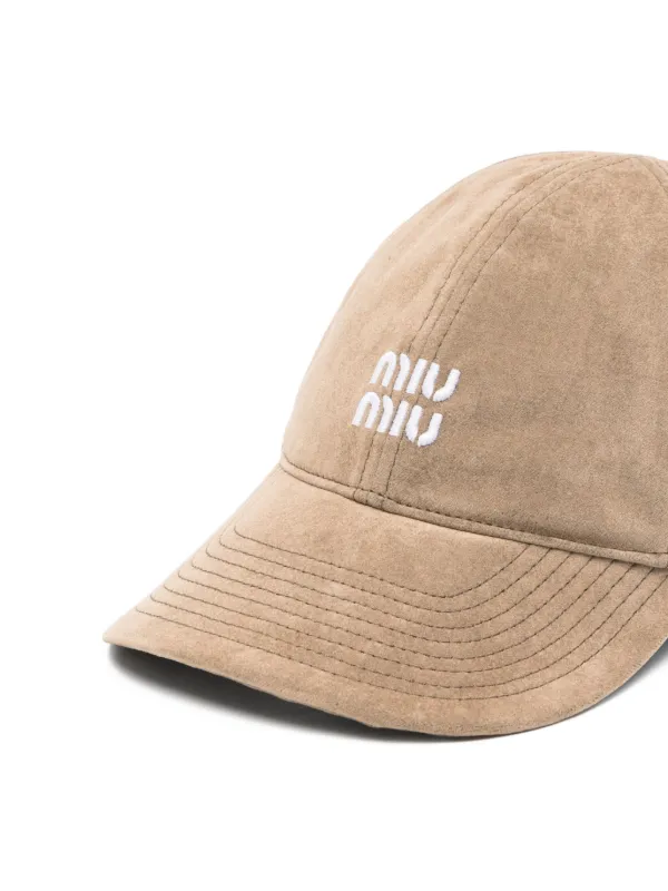 miu miu 刺繍ロゴキャップ ベージュ Miu Miu Logo Baseball Cap | Neutrals | FARFETCH