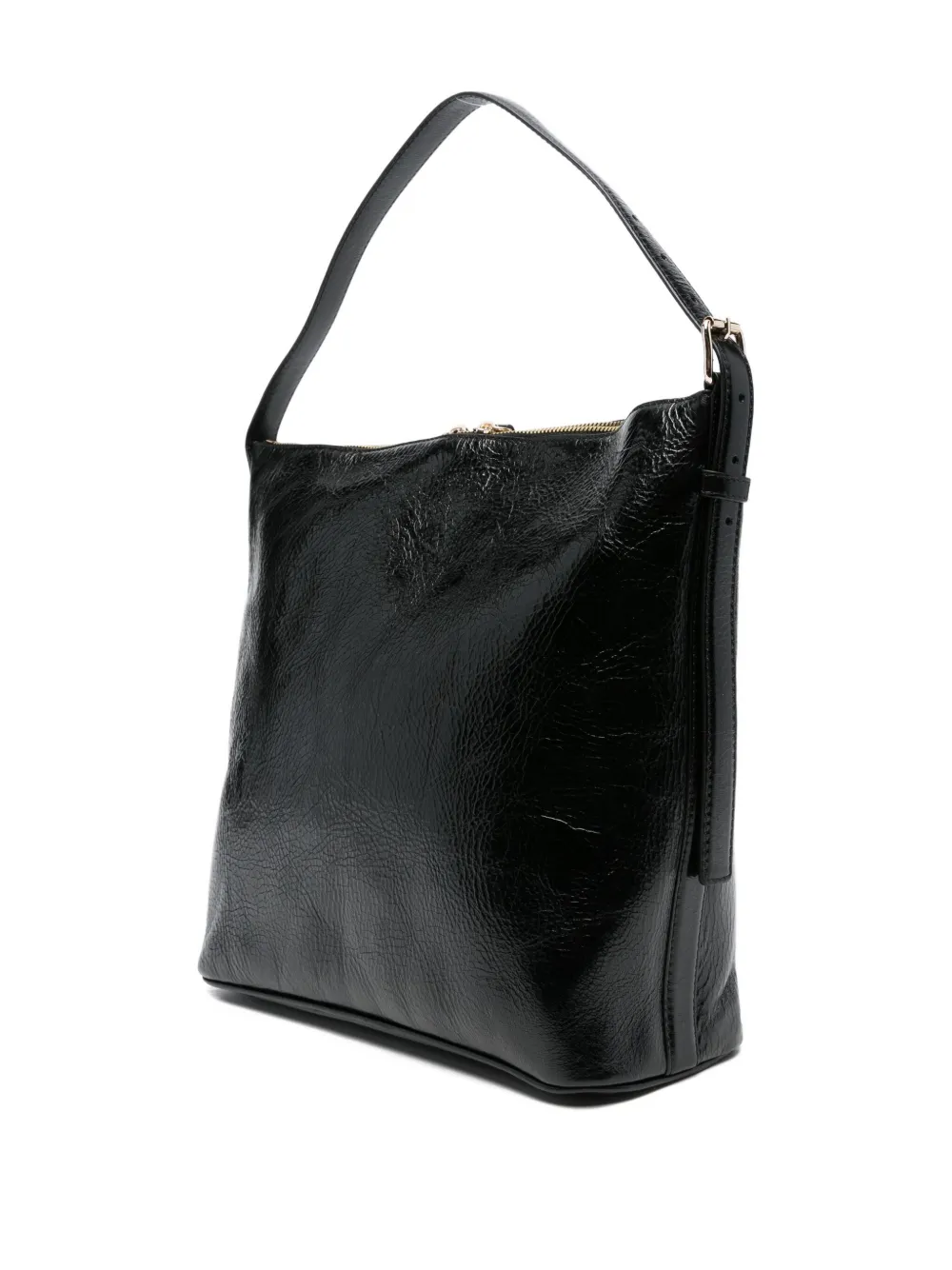 Apc Zip-fastening Leather Shoulder Bag In Black