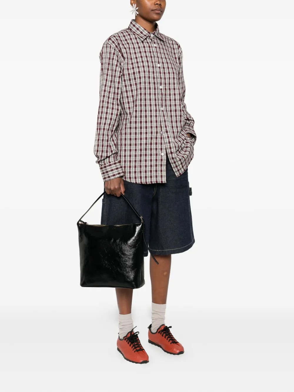 A.P.C. zip-fastening leather shoulder bag - Zwart