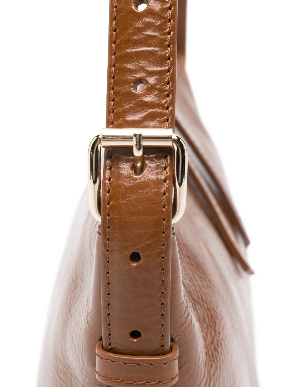 Apc Leather Buckle-detail Tote Bag In Brown