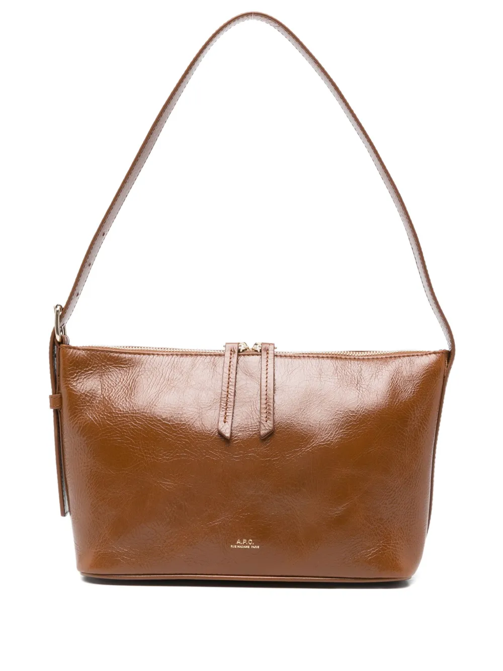 Apc Leather Buckle-detail Tote Bag In Brown