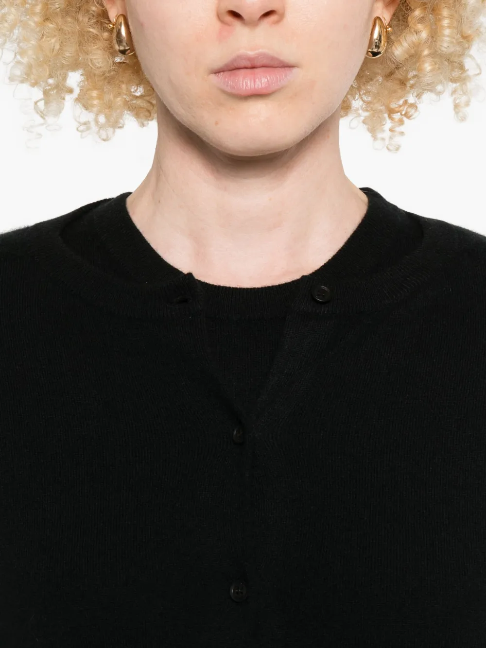 Arch4 Front-button Cardigan In Black