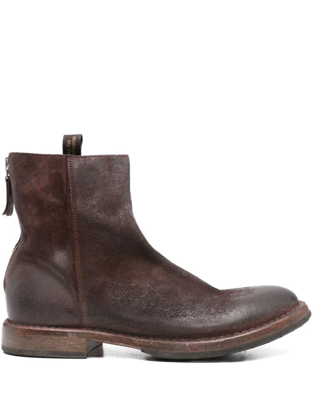 Moma zip-detail leather boots Red