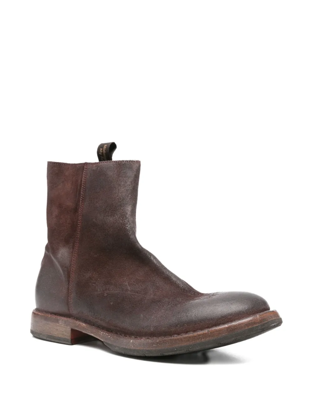 Moma zip-detail leather boots Red