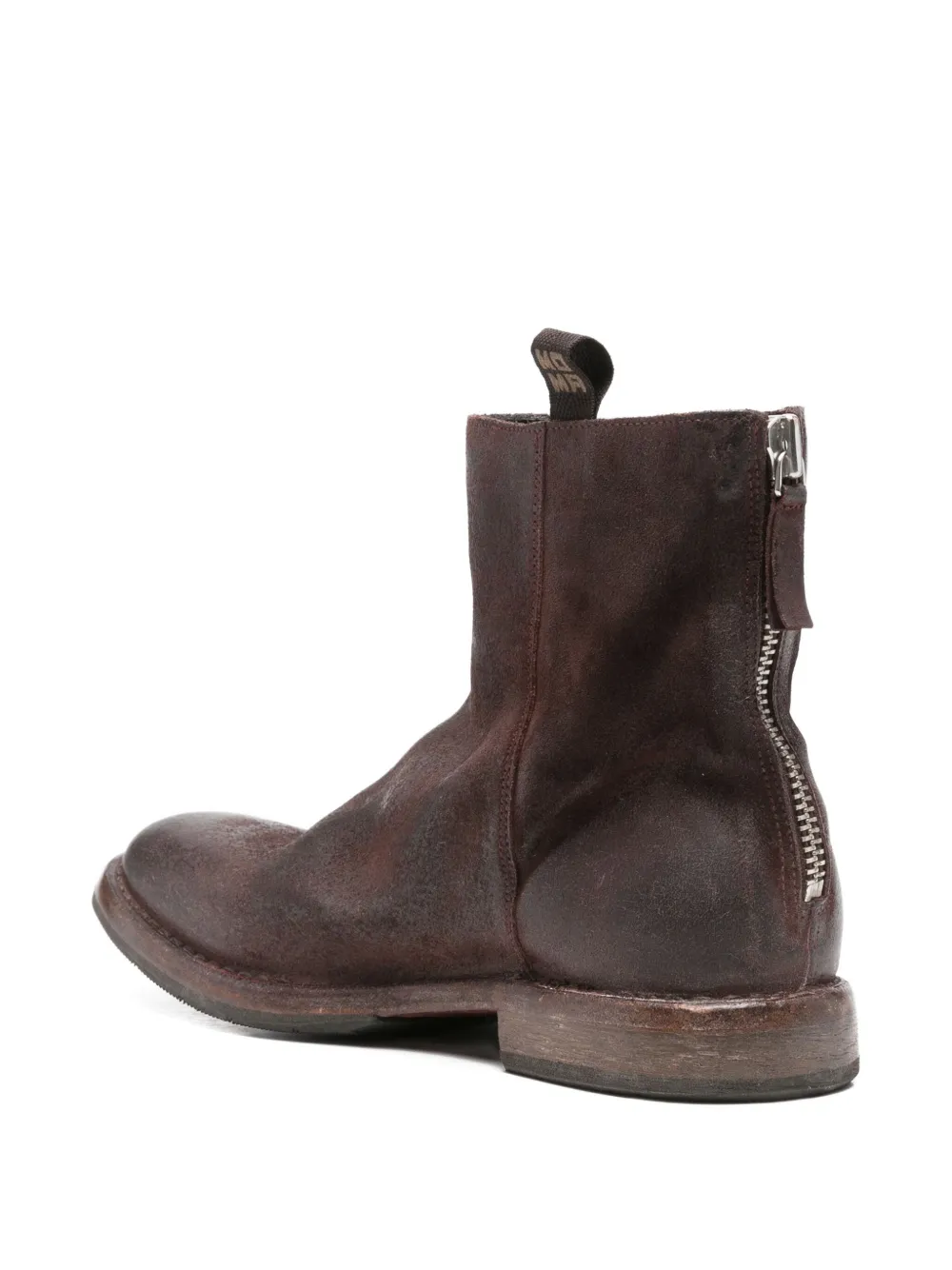Moma zip-detail leather boots Red