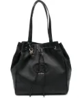 GUESS USA drawstring logo-plaque tote bag - Black