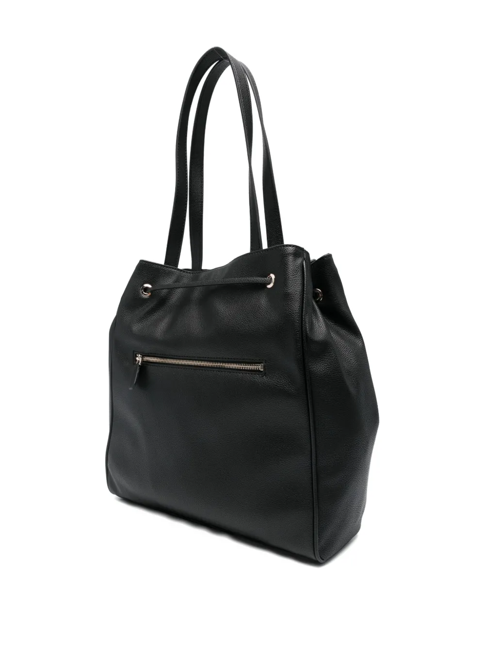 GUESS USA drawstring logo-plaque tote bag - Zwart