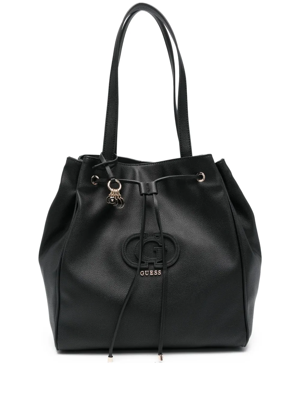 GUESS USA drawstring logo-plaque tote bag | Black | Image 1