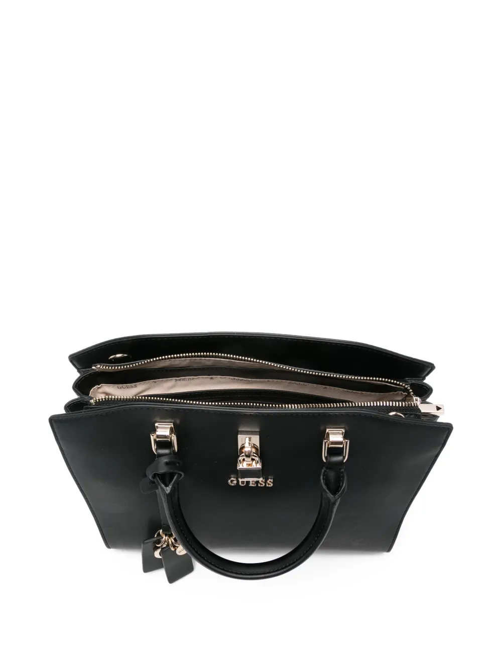 GUESS USA Queensland shopper met hangslot en handgreep Zwart