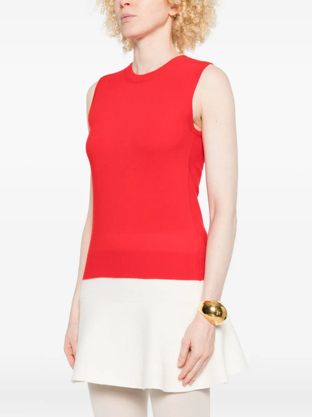  Arch4 Alessandra Round-neck Sleeveless Top - Red 